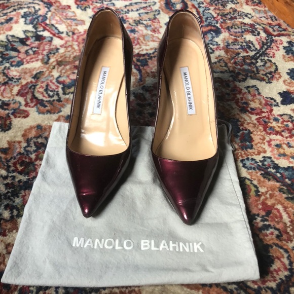 Manolo Blahnik 90mm BB Patent pump 37